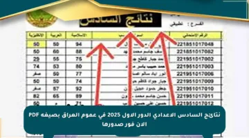 نتائج السادس الإعدادي الدور الأول 2025 في عموم العراق بصيغة PDF الآن فور صدورها